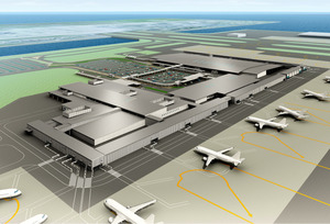 関西空港で新たに開業する格安航空会社専用ターミナルの完成予想図（関西エアポート提供）