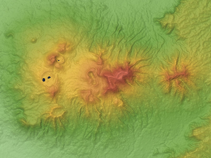 中央火口丘の地形図