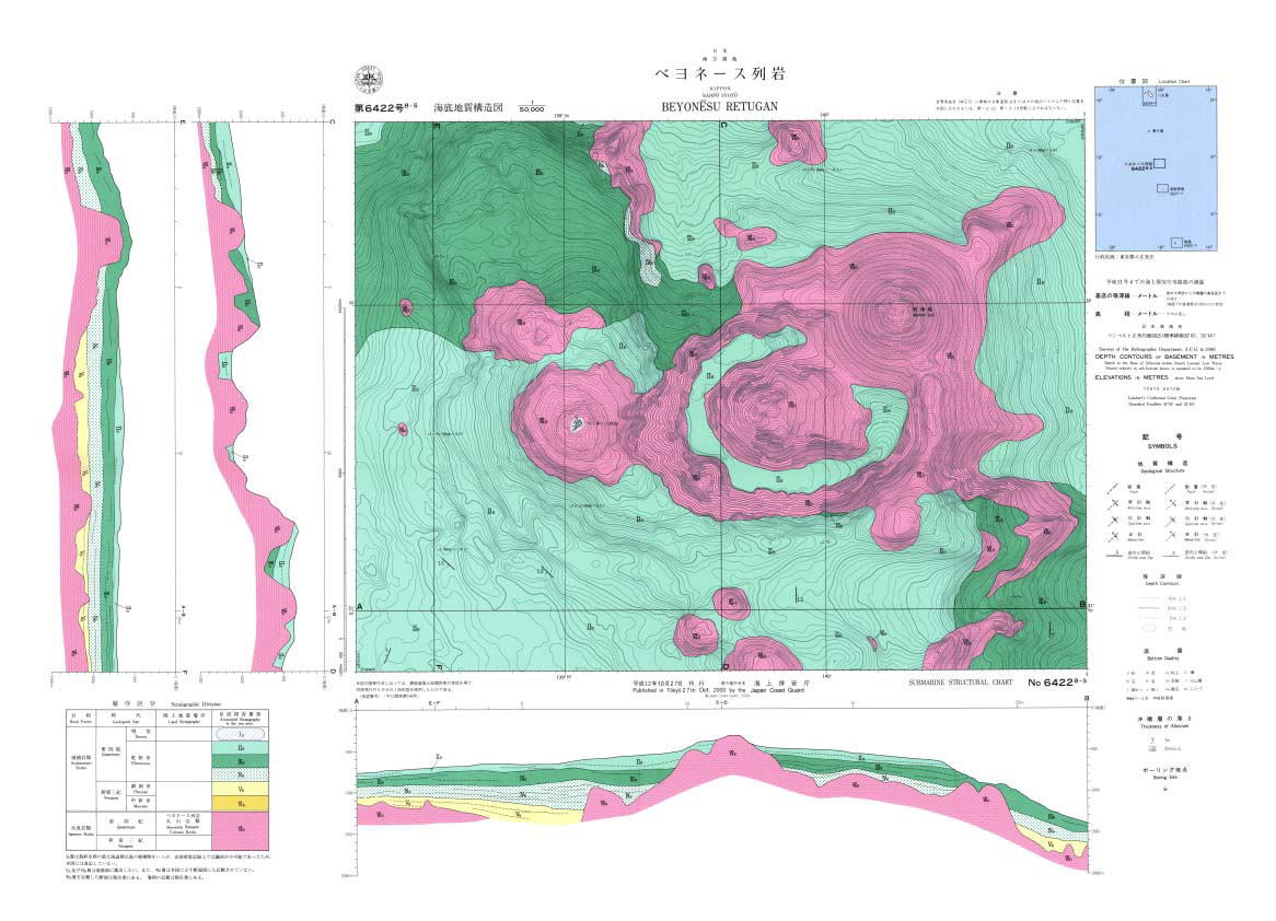 明神礁 (ベヨネース列岩) 地質構造図