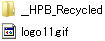 ホームページビルダー18　ロゴ文字の書き方　編集の仕方　その際、保存されたGIF（画像）ファイルフォルダー内に、「__HPB_Recycled」フォルダーが自動的に作成されます