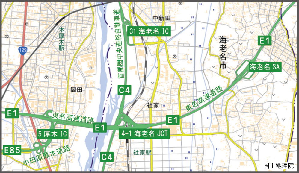 高速道路 ナンバリングの活用　地図における表示イメージ