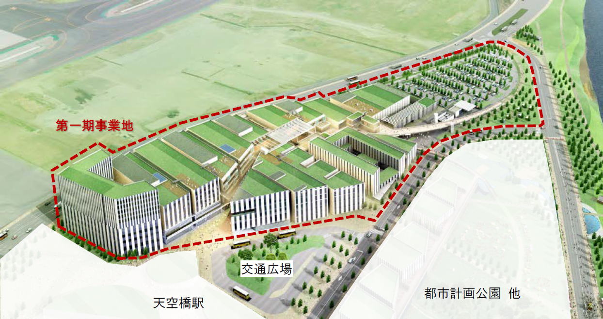 羽田空港跡地第 1ゾーン整備事業（第一期事業） 全体鳥瞰 （イメージ）