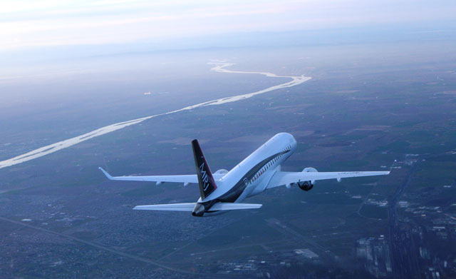 モーゼスレイクへ向かう MRJ 飛行試験 3号機 5 （三菱航空機提供）