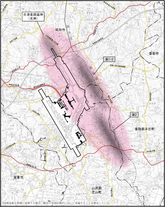 成田空港の更なる機能強化 計画段階環境配慮書　事業実施想定区域及びその周囲