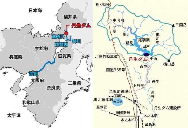 丹生ダムの建設予定地（資料：水資源機構）