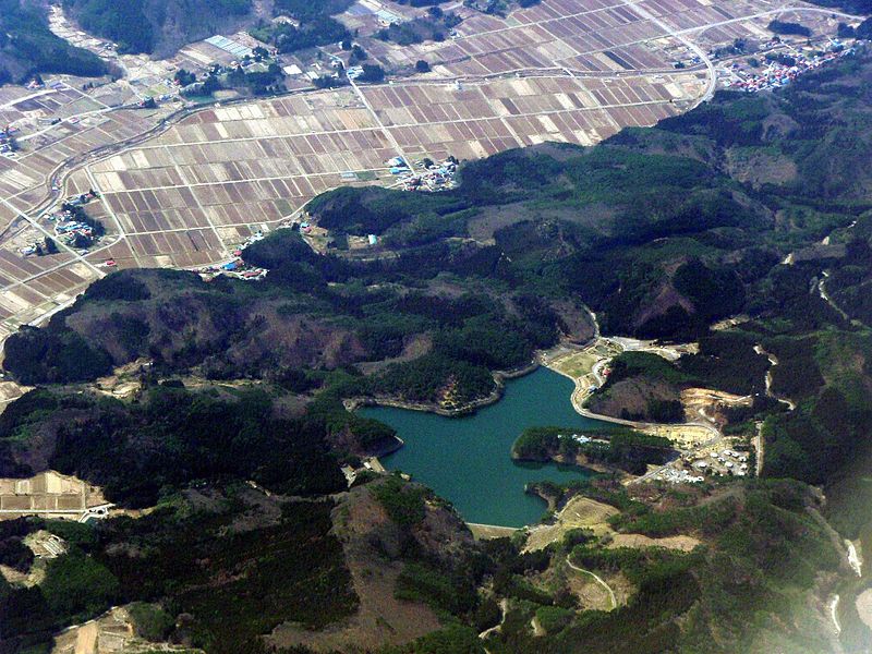 藤沼ダム（ふじぬまダム）空撮画像