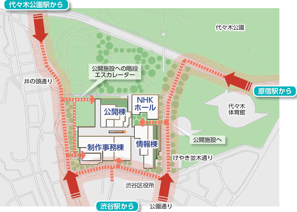 NHK 放送センター 建替後の位置図