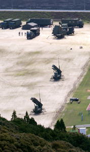 陸上自衛隊高知駐屯地に配備された地上配備型迎撃ミサイル「ＰＡＣ３」 2017年8月12日午前10時15分 高知県香南市