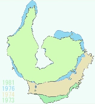 西之島 1973年-1981年 海岸線