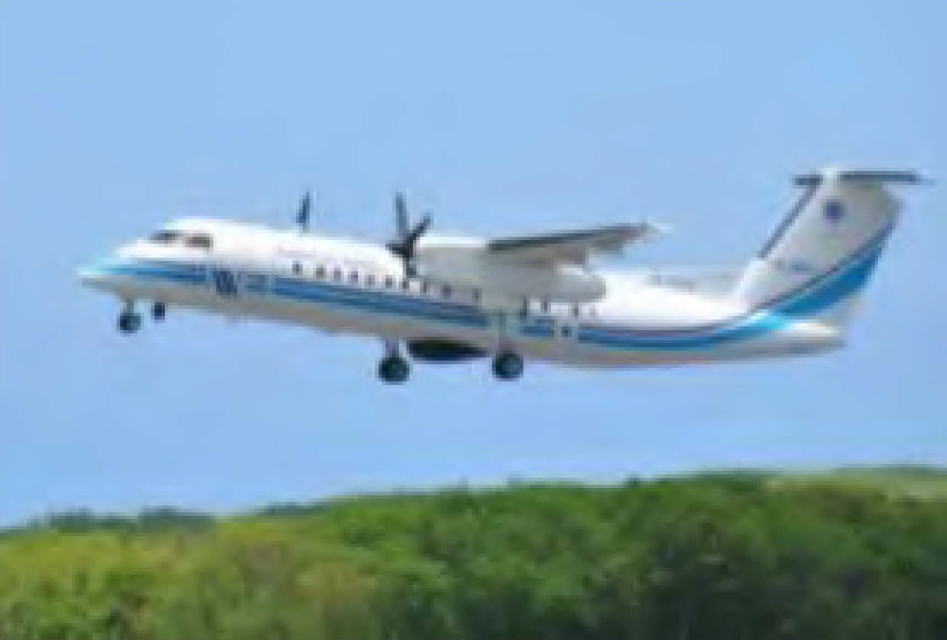 西之島（新島）の調査に使用した航空機「MA722」（第三管区海上保安本部羽田航空基地所属）