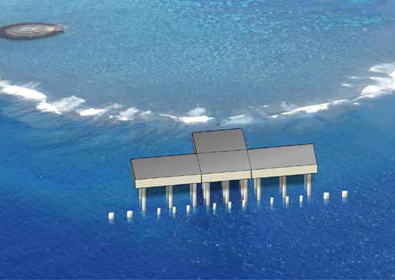 沖ノ鳥島　特定離島港湾施設の完成イメージ図