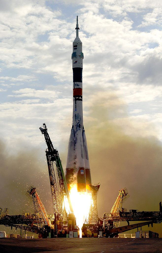 ソユーズTMAを乗せたソユーズFG、バイコヌール宇宙基地からの打ち上げ