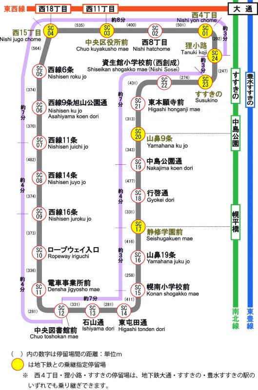 札幌市電（路面電車）時刻表・路線図／札幌市