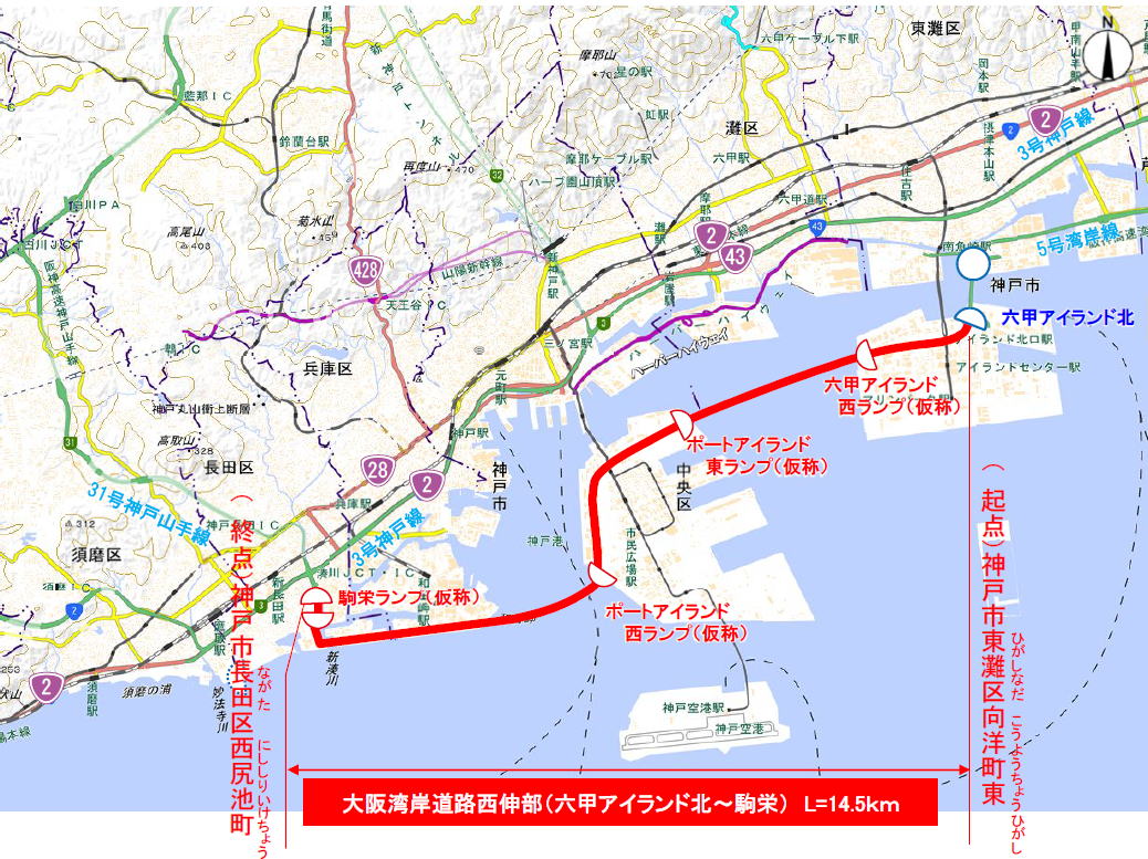 大阪湾岸道路 西伸部 （阪神高速湾岸線） 路線の概要