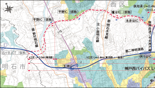 神戸西バイパス （国道 2号バイパス）路線地図 （1/3）