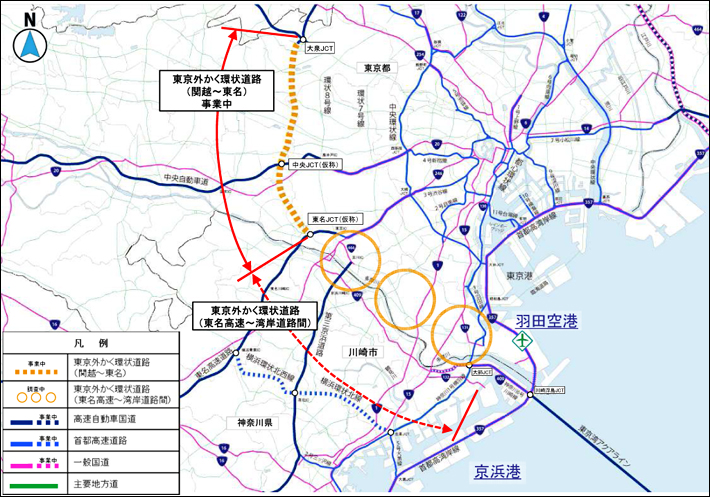 外環道東京区間　路線図