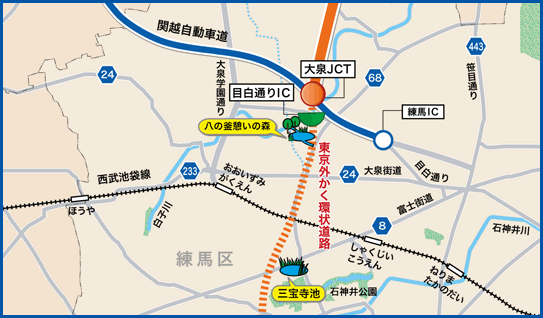 Tokyo Ring Step_外環・外かん_東京外環Webマップ　大泉JCT、目白通りIC